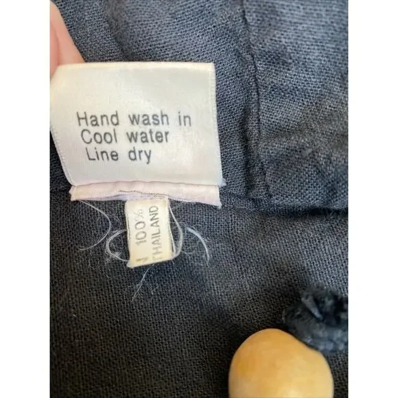 Vintage Baja Poncho Hoodie M Blanket Pullover Hippie Festival India Thailand - Picture 12 of 16